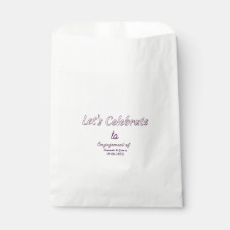 Let's celebrate to engagement of name date yellow favour bag