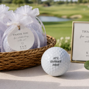'Let's Celebrate Today' Wedding Birthday Favours Golf Balls
