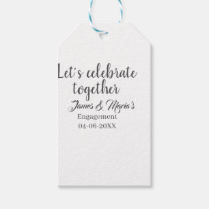 Let's celebrate together engagement party namdate gift tags