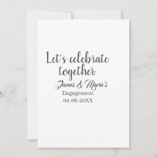 Let's celebrate together engagement party namdate invitation