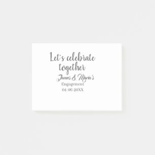 Let's celebrate together engagement party namdate post-it notes