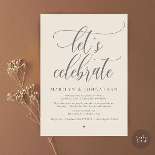 Let's Celebrate Wedding Elopement Dinner Dancing Invitation