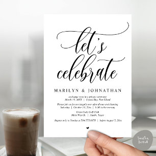 Let's Celebrate Wedding Elopement Dinner Dancing Invitation