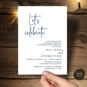 Let's Celebrate, Wedding Elopement Dinner Party Invitation