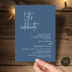 Let's Celebrate, Wedding Elopement Dinner Party Invitation