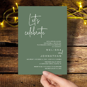 Let's Celebrate, Wedding Elopement Dinner Party Invitation