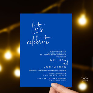 Let's Celebrate, Wedding Elopement Dinner Party Invitation