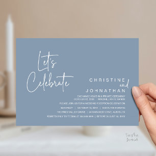 Let's Celebrate, Wedding Elopement Dinner Party Invitation
