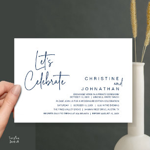 Let's Celebrate, Wedding Elopement Dinner Party Invitation