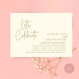 Let's Celebrate, Wedding Elopement Dinner Party Invitation