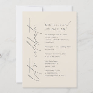 Let's Celebrate, Wedding Elopement Dinner Party Invitation