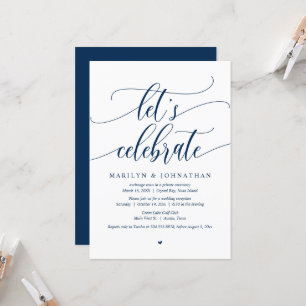 Let's Celebrate Wedding Elopement Party Invitation