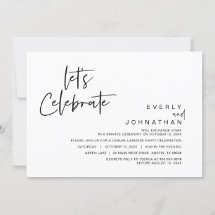Let's Celebrate, Wedding Elopement Party Invitation