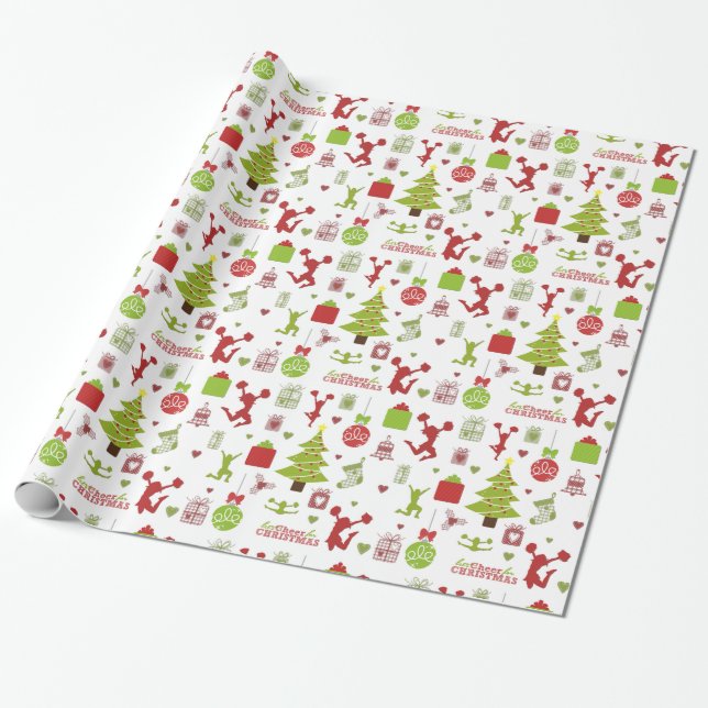 Lets Cheer for Christmas Wrapping Paper (Unrolled)