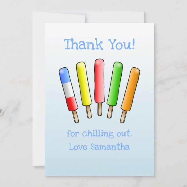 Let's Chill Birthday Thank You Card (Front)