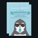 Let's Chill Cute Penguin Kids Birthday Invitation<br><div class="desc">Celebrate your kid's special day Let's Chill Cute Penguin Kids Birthday design. This design features a cute Penguin in sunglasses holding a popsicle. You can customise this further by clicking on the "PERSONALIZE" button. Matching Items in our shop for a complete party theme. For further questions please contact us at...</div>