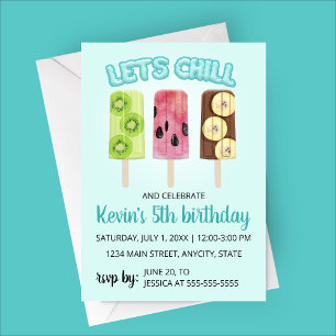 Let's Chill Fruit Bars Birthday Party Invitation