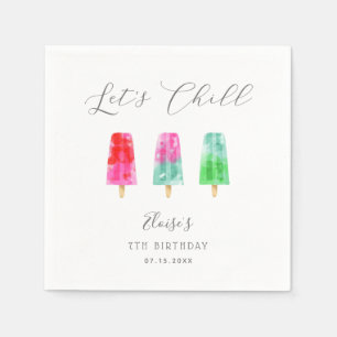 Lets Chill Popsicle Colourful Birthday Party Napkin
