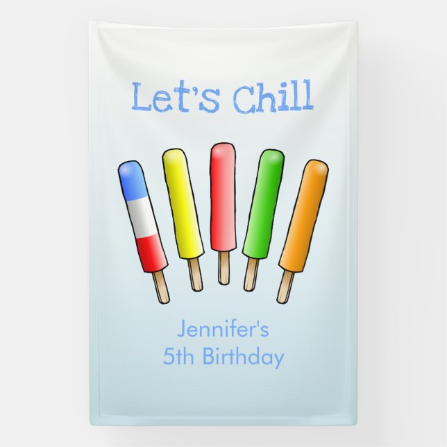 Let's Chill with Colourful Ice Banner (Vertical)