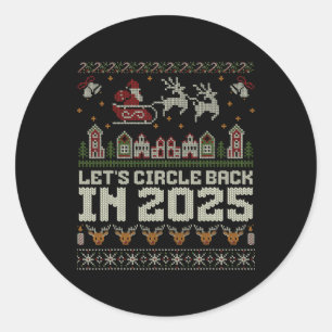 Let's Circle Ck In 2025 Christmas Classic Round Sticker