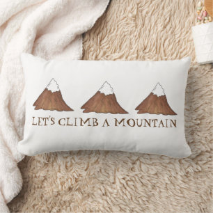 Let's Climb a Mountain Climbing Snow Capped Peaks Lumbar Cushion