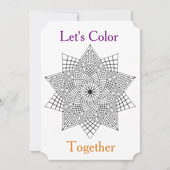 Let's Colour Together Colouring Party Invitation (Front)