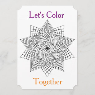 Let's Colour Together Colouring Party Invitation