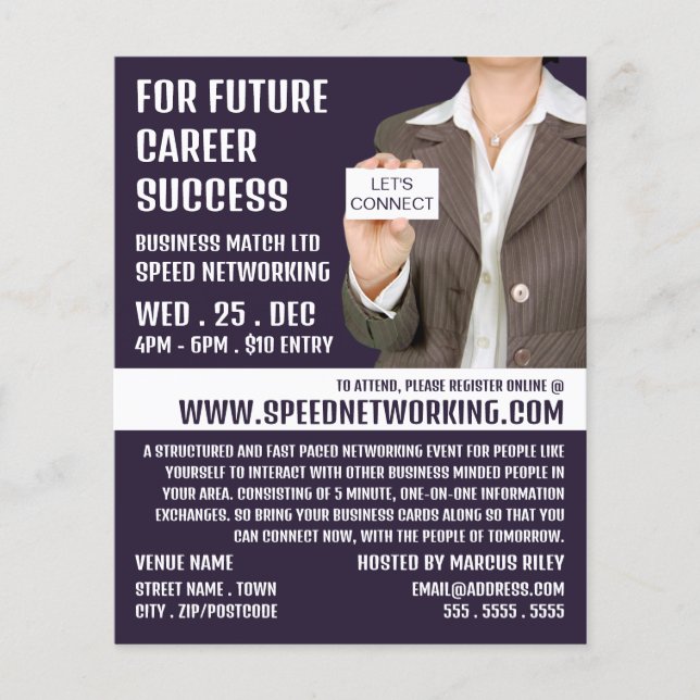 Let's Connect, Speed Networking Event Advertising Flyer (Front)
