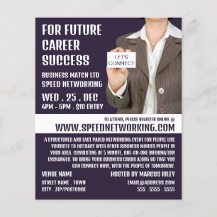 Let's Connect, Speed Networking Event Advertising Flyer