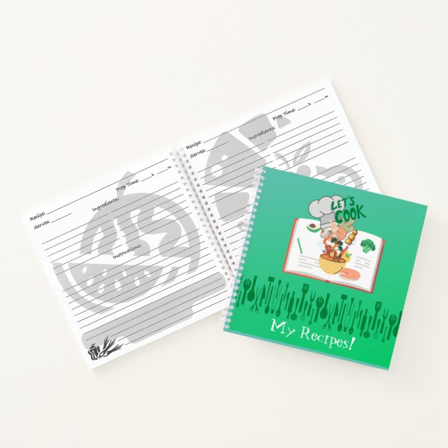 Let's Cook Kids Own Hardcover Recipe Book (Inside)