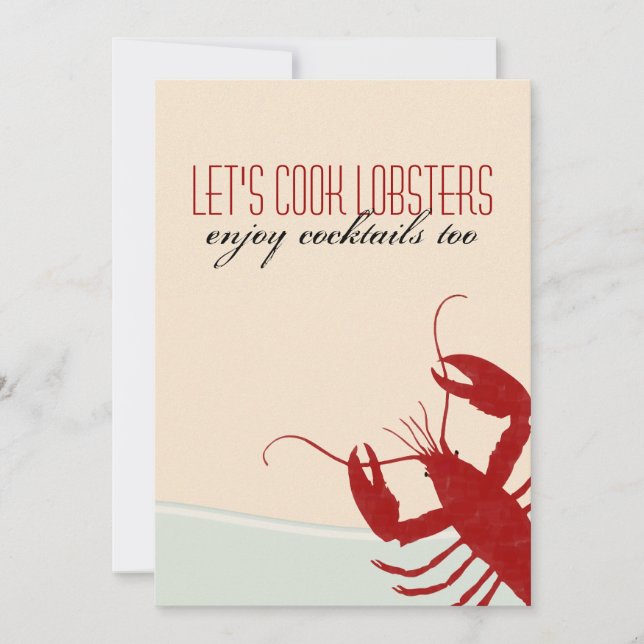 Let's Cook Lobsters Lobster Bake Invitation (Front)