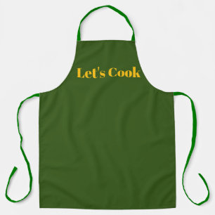 Let's Cook Olive Green  Kitchen Craft Chef  Apron