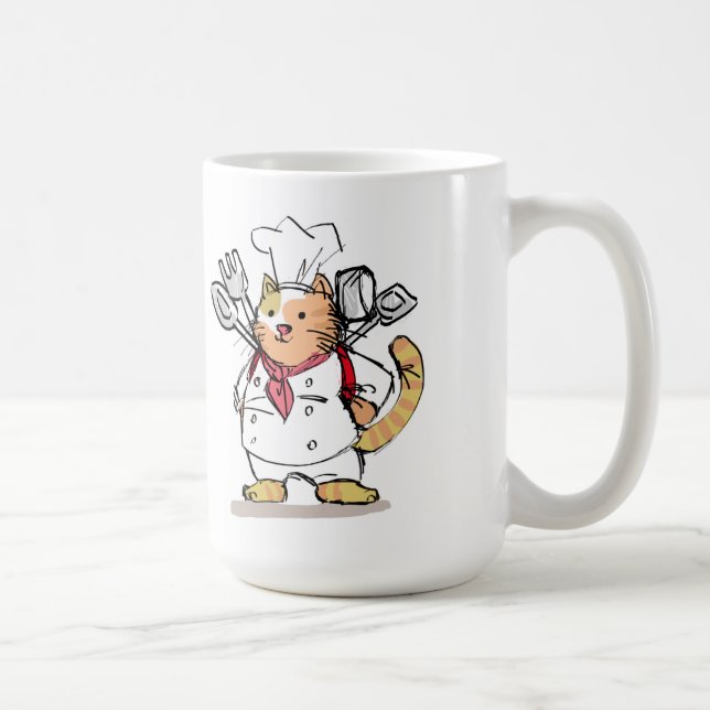 Let's cooking with cat chef coffee mug (Right)