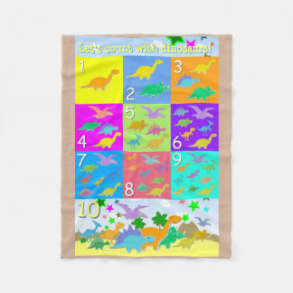 Let's Count Dinosaurs Numbers 1-10 Learn to Count Fleece Blanket