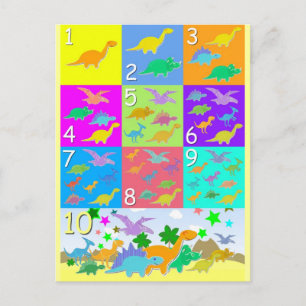 Let's Count With Dinosaurs Numbers 1 to 10 Postcard