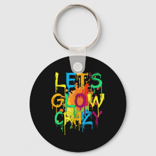 Lets Crazy Retro Birthday Party Glowing 80s 90s Gr Key Ring