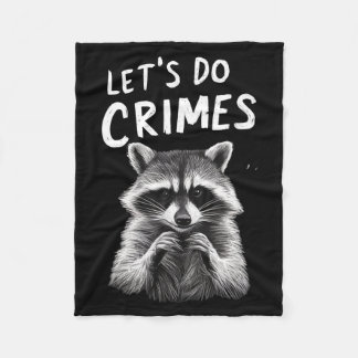 Let's Crimes Racoon Illustration Fleece Blanket
