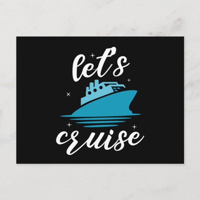 Lets Cruise Cruising Cruise Ship Vacation Gift Postcard (Front)