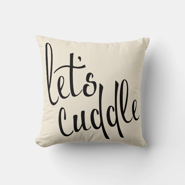 Let's Cuddle Contemporary Typography Cushion (Front)