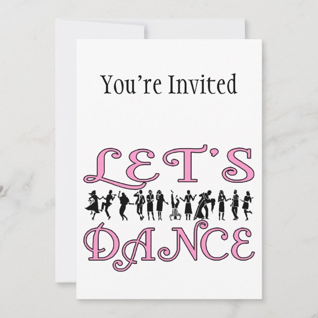 Let's Dance Dancing Couples Invitation (Front)