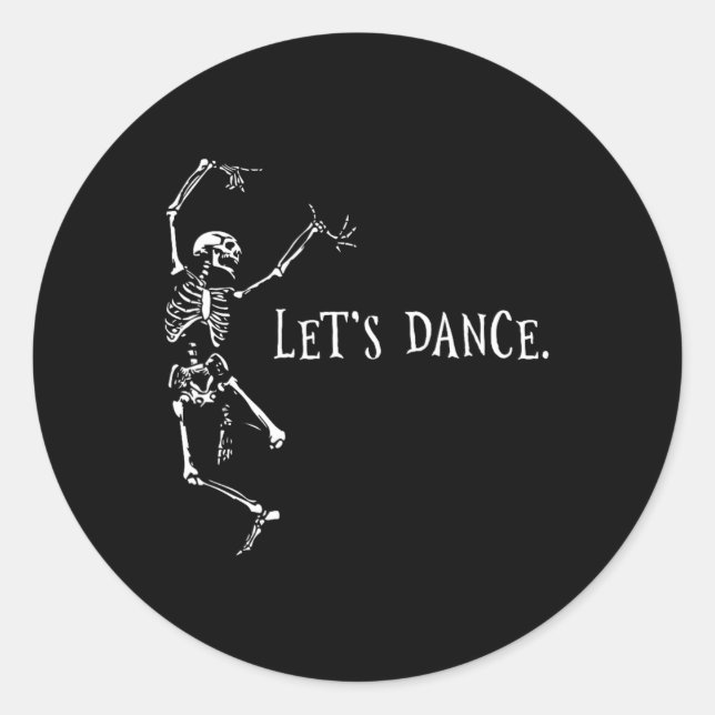Let's Dance Dancing Skeletons Halloween Tee  Classic Round Sticker (Front)