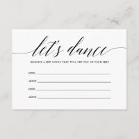 Let's Dance Song Request Card