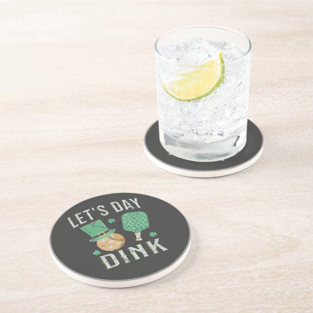 Let's day dink funny pickleball  coaster (Side)