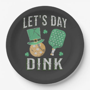 Let's day dink funny pickleball paper plate