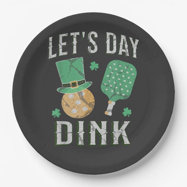 Let's day dink funny pickleball  paper plate (Front)