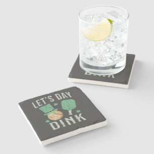 Let's day dink funny pickleball stone coaster