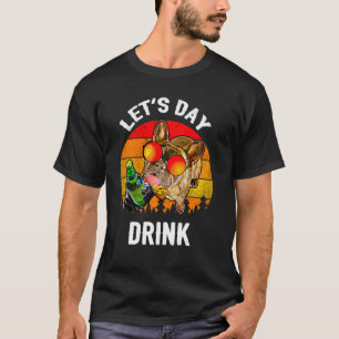 Lets Day Drink Frenchie  French Bulldog Drinking S T-Shirt