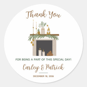 Let's Deck Their Halls Holiday Bridal Shower Favou Classic Round Sticker