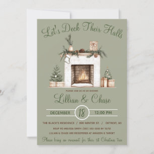 Let's Deck Their Halls, Holiday Bridal Shower Invitation