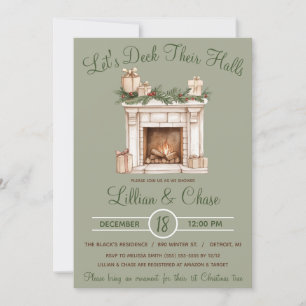 Let's Deck Their Halls, Holiday Bridal Shower Invitation